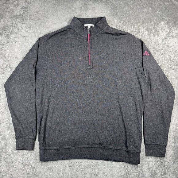 Peter Millar Heather Interlock 1/4 Zip Pullover Mens Golf Performance Sweatshirt - Picture 2 of 7